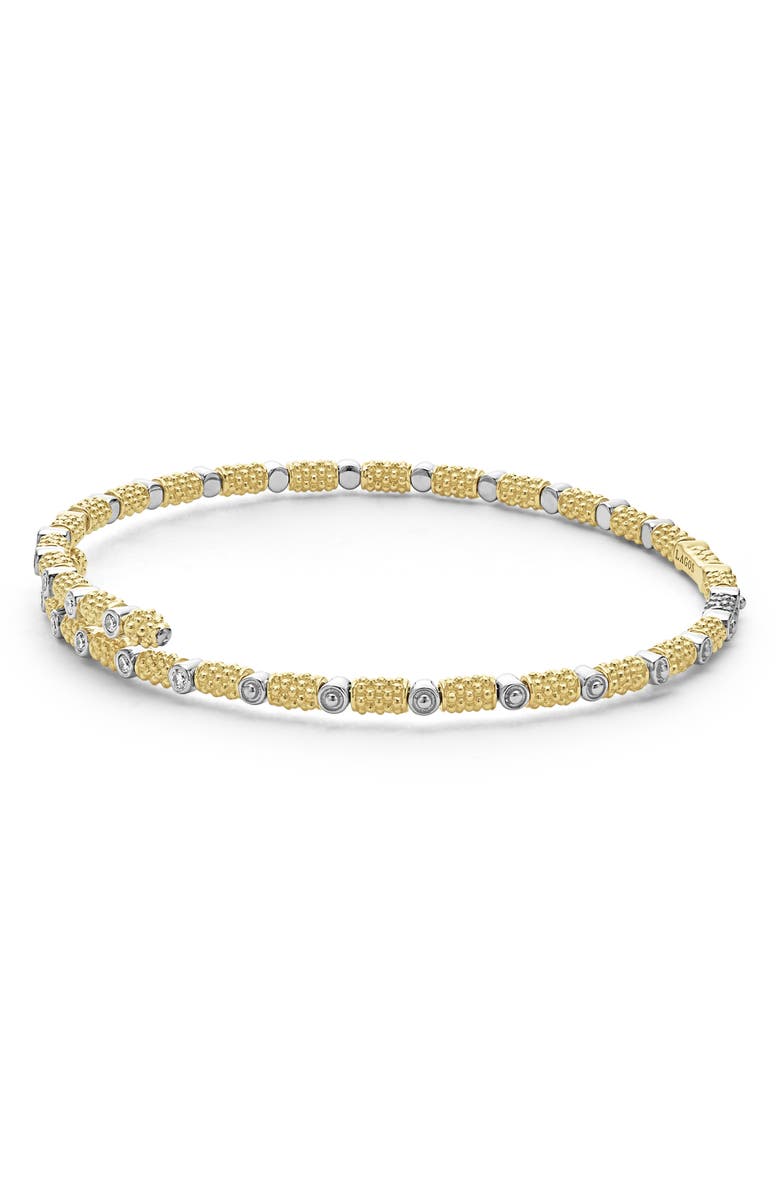 LAGOS Signature Caviar Superfine Diamond Wrap Bracelet, Alternate, color, Gold