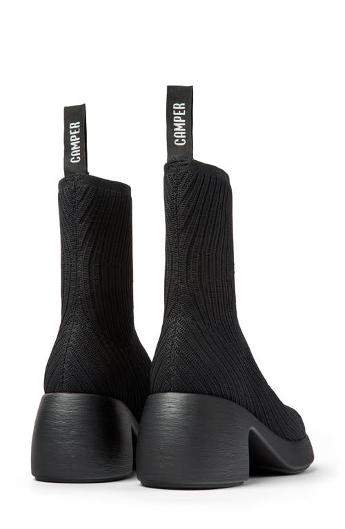 Camper Thelma Knit Platform Bootie In Black