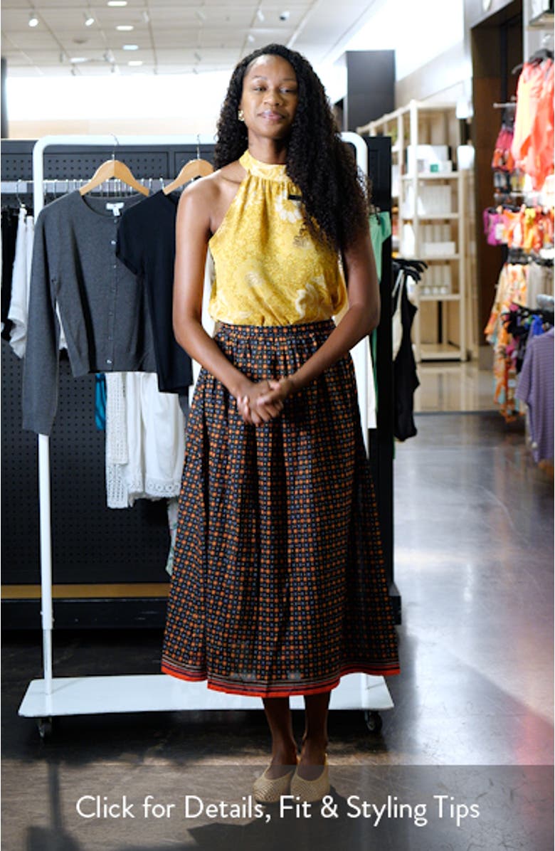 Marciette Foulard Print Organic Cotton Maxi Skirt, sales video thumbnail