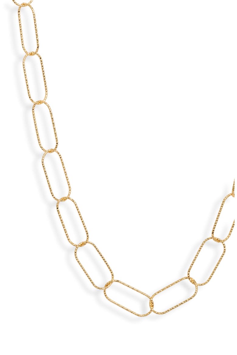 Textured Oval Link Necklace, Alternate, color, GOLD