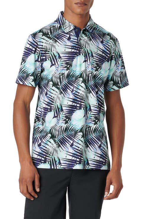 Hendrix Digital Leaf Print Pima Cotton Polo