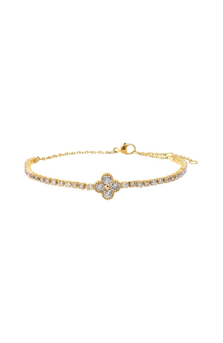 BY ADINA EDEN Diamond Four Leaf Clover Tennis Bracelet 14K, Main, color, 