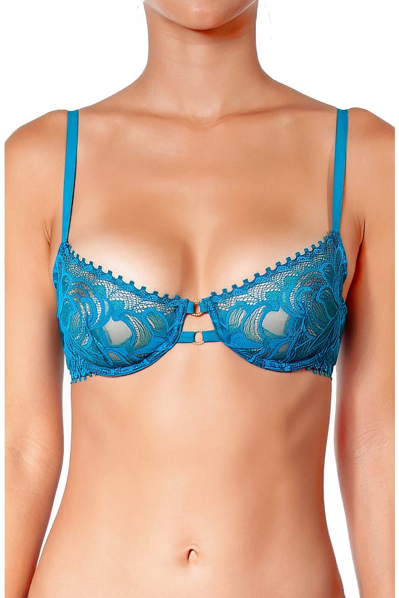 Bijou Underwire Balconette Bra, Main, color, TURQUOISE