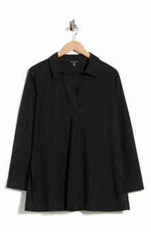 Eileen Fisher Long Sleeve Organic Cotton Tunic Shirt