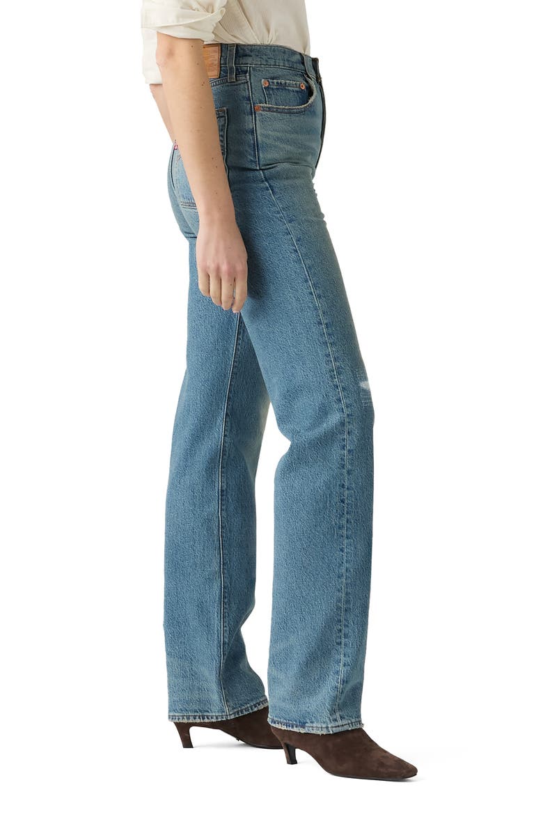 Ribcage Rip & Repair High Waist Straight Leg Jeans, Alternate, color, WHOLE NAME