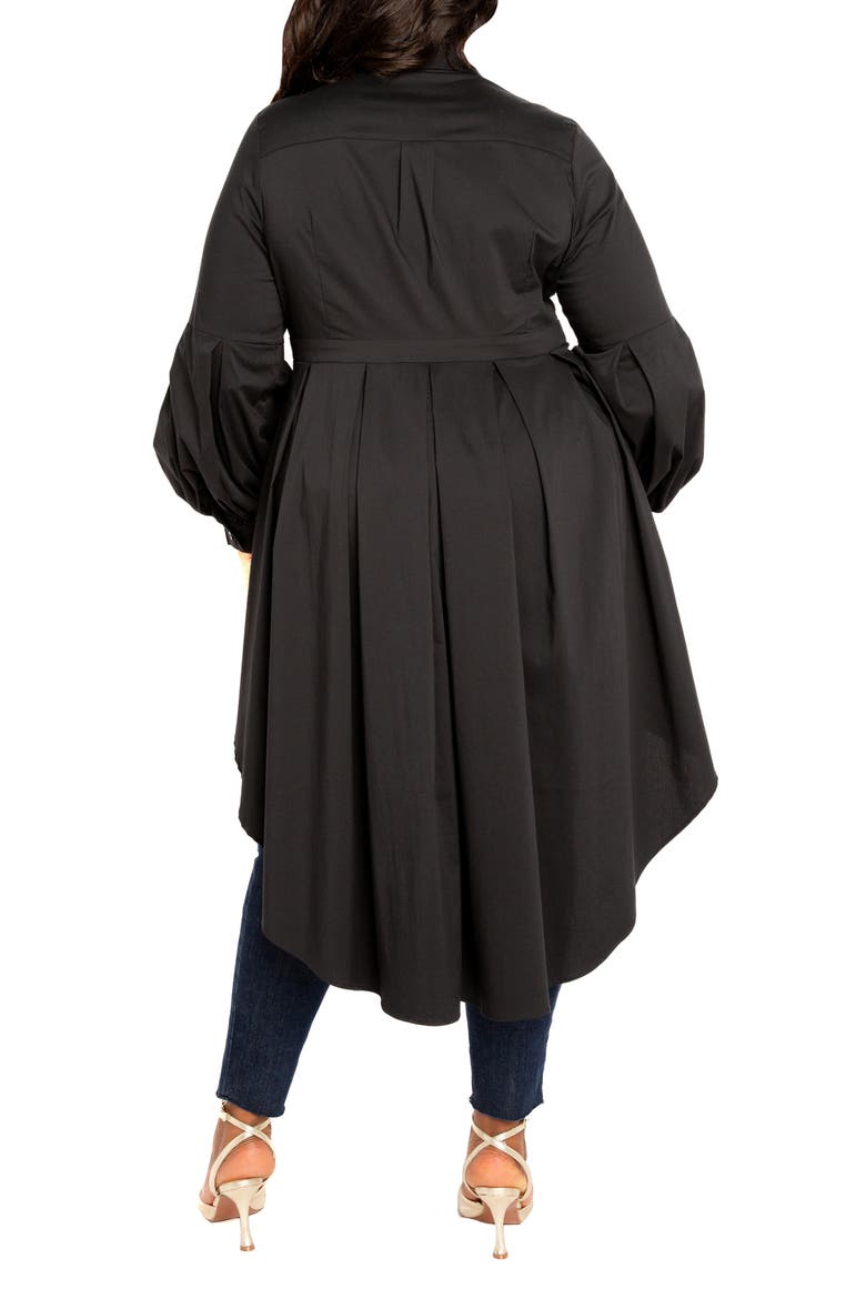 High/Low Peplum Shirt, Alternate, color, BLACK