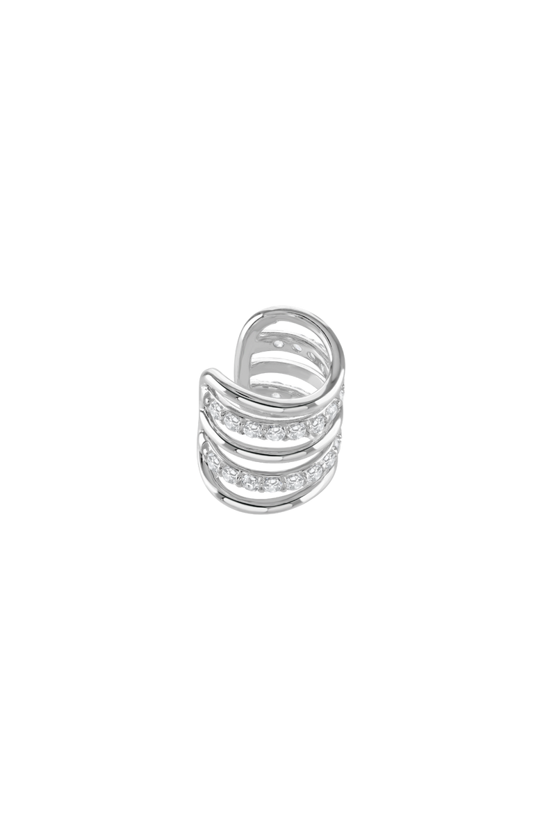 Lucy Quartermaine Melody Ear Cuff with White Topaz, Main, color, Sterling Silver