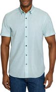 CONSTRUCT Slim Fit Sketched Floral Woven Short Sleeve Basic Shirt