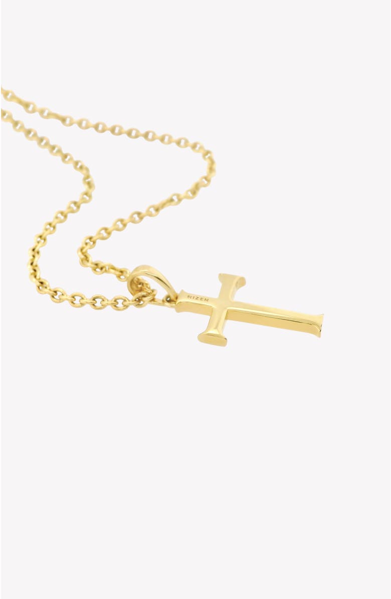 Rizen Jewelry Large Cross Pendant Necklace, Alternate, color, 18K Gold Plated