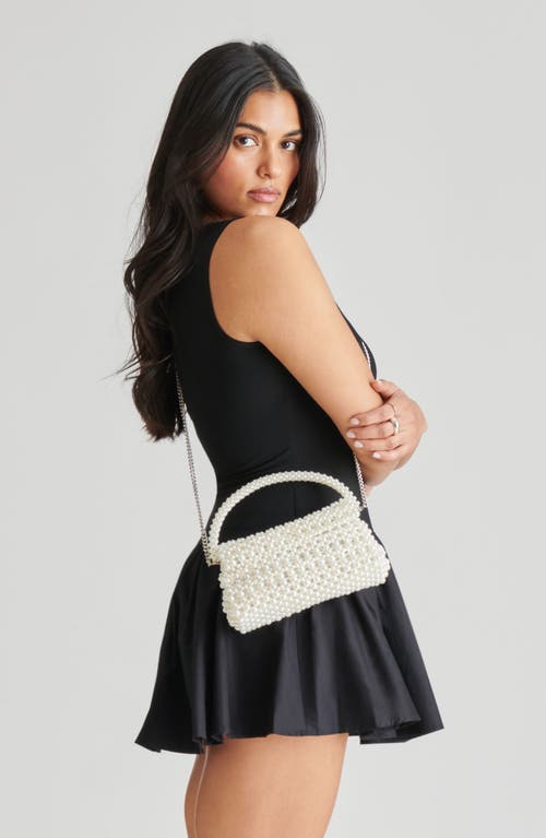 Dolce Vita Elloise Faux Pearl Convertible Crossbody Bag In Pearl