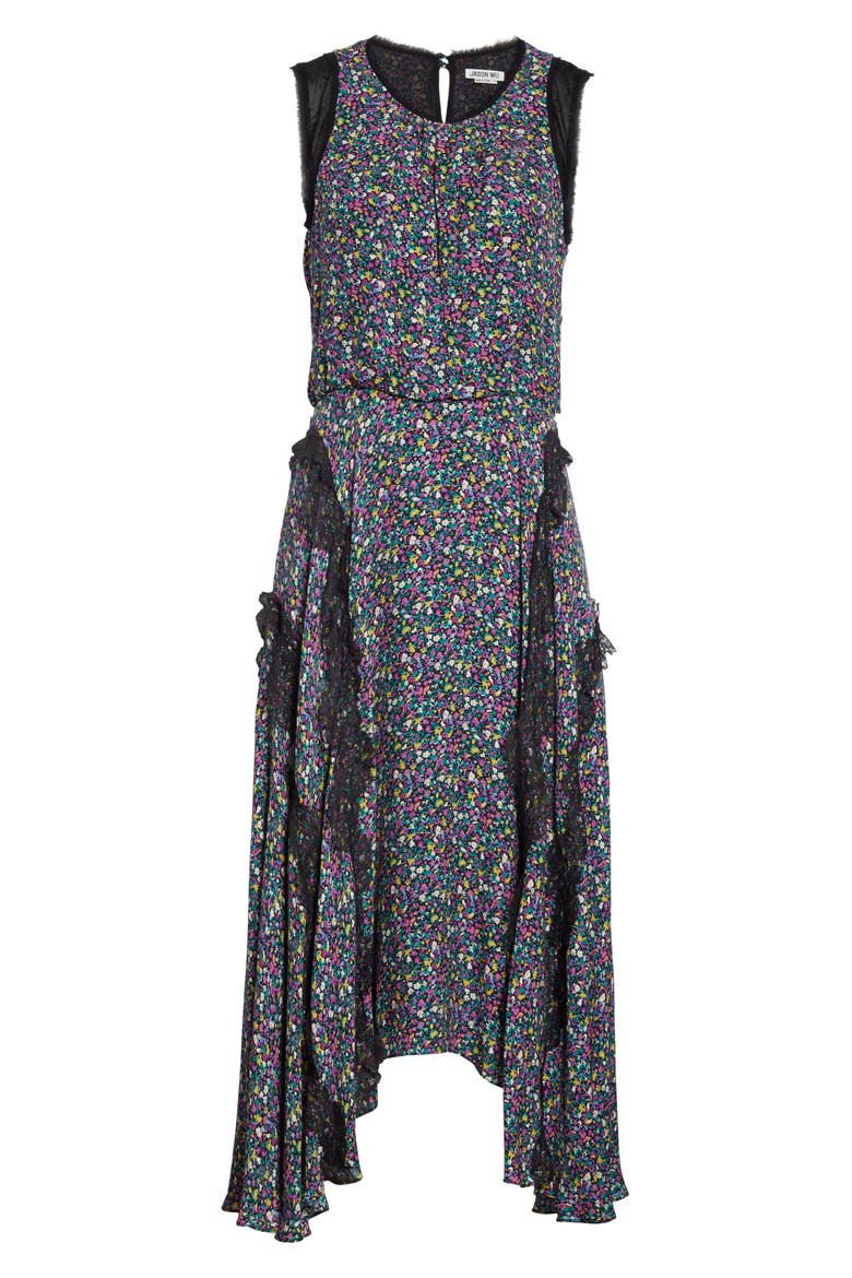 Confetti Lace Shark Bite Hem Dress, Alternate, color, PURPPLE MULTI