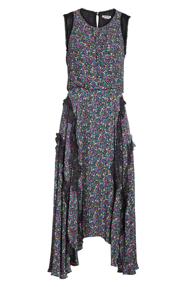 JASON WU Confetti Lace Shark Bite Hem Dress, Alternate, color, 