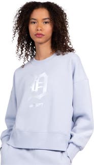STARTER Women's Starter Light Blue Detroit Tigers Pastels Boxy Fleece Sweatshirt