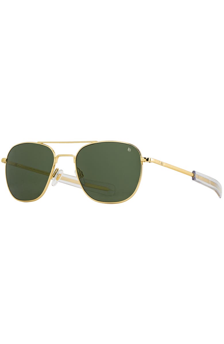 American Optical Original Pilot 57mm Aviator Glass Non Polarized, Main, color, Gold - Gng