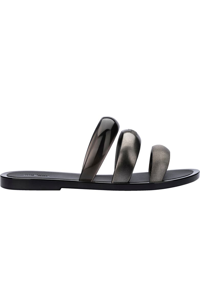Melissa Eclipse Slide Sandal, Alternate, color, Silver/ Black