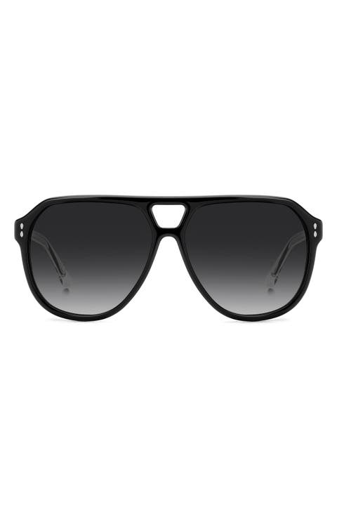 60mm Gradient Pilot Sunglasses
