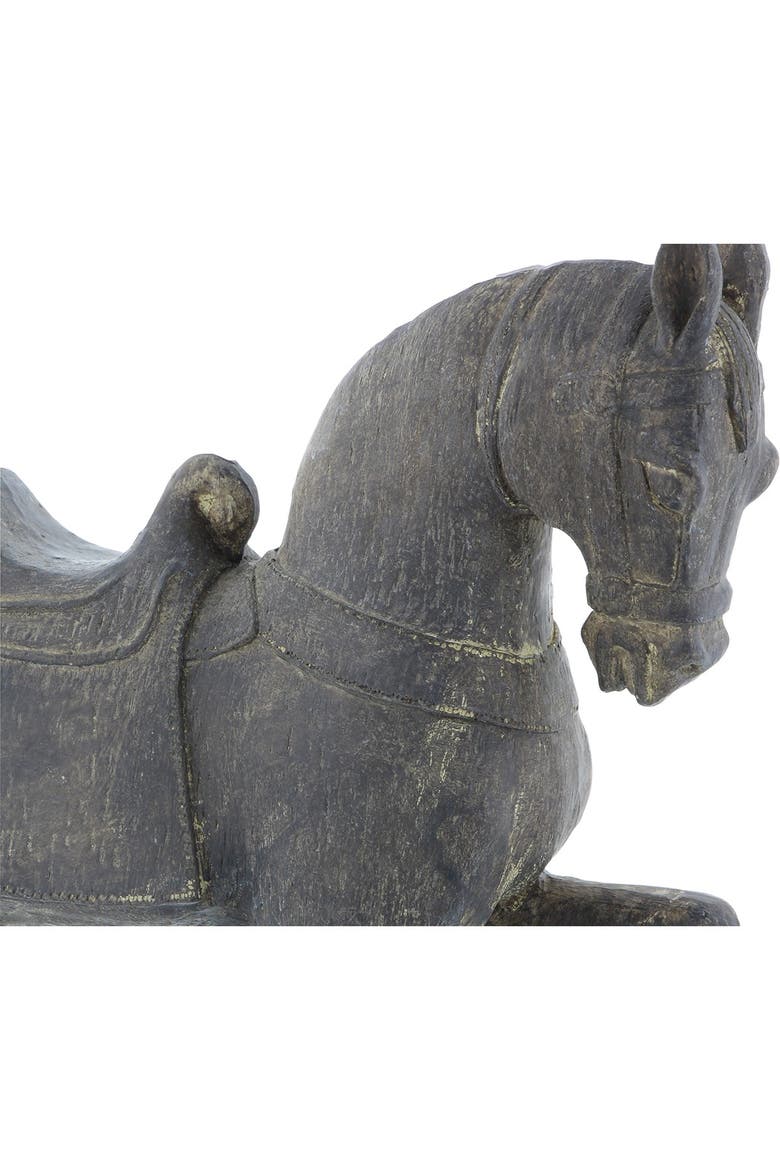 Traditional Resin Prancing Horse Sculpture, Alternate, color, BROWN
