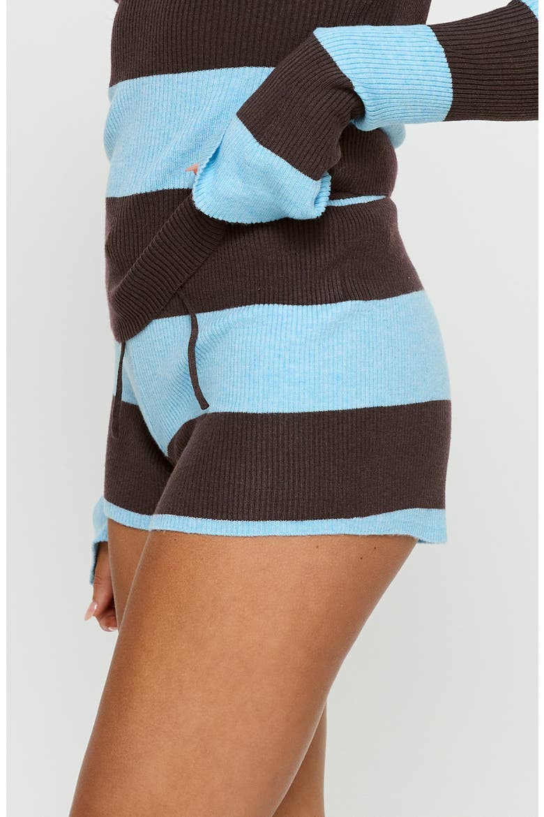 Low Rise Stripe Knit Shorts, Alternate, color, BLUE / BROWN