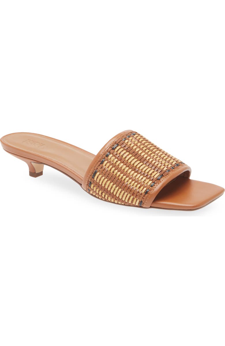 NORDSTROM RACK Ilene Woven Kitten Heel Sandal, Main, color, Tan Natural Multi