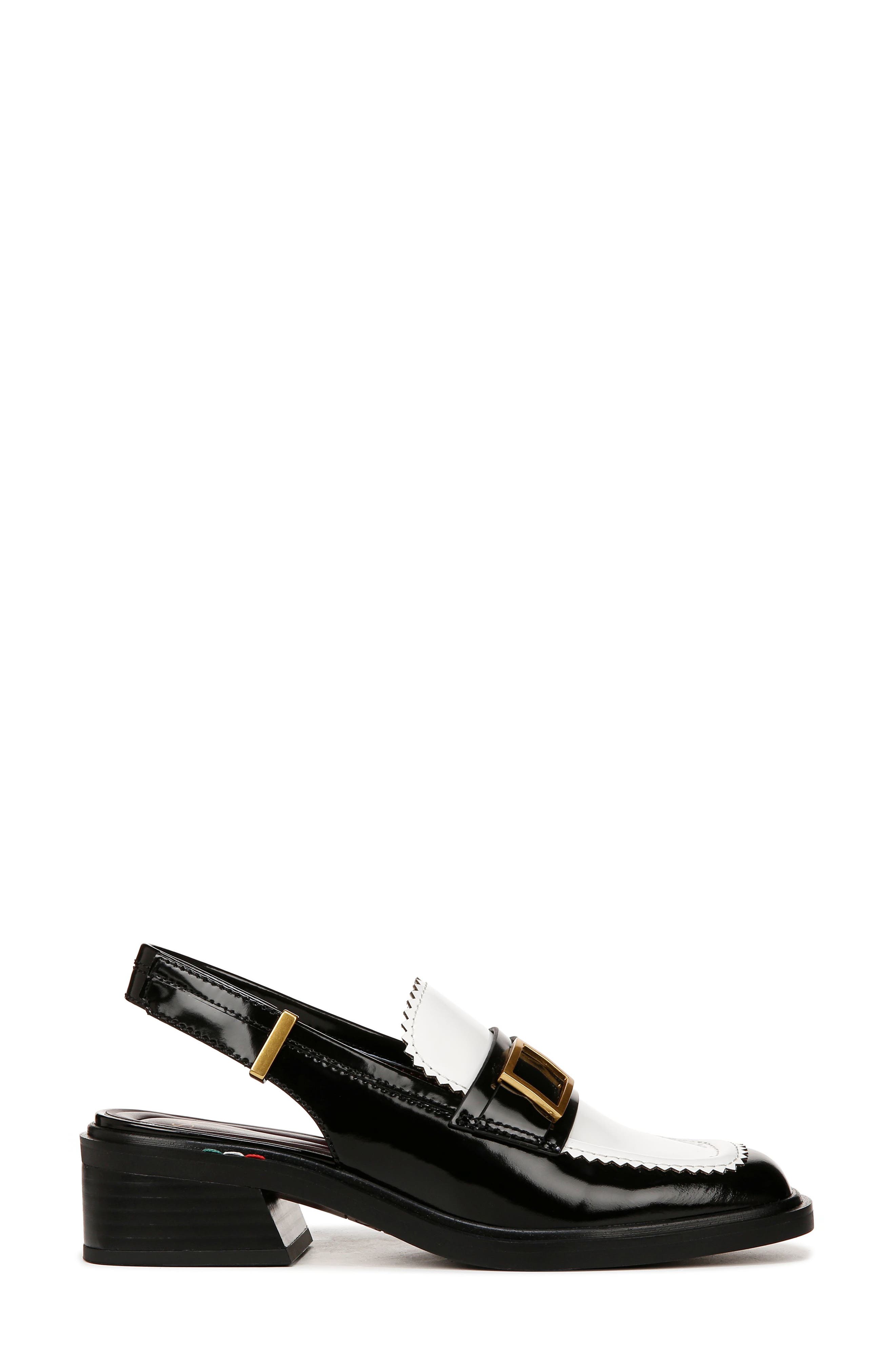 Gianna Slingback Loafer, Alternate, color, BLACK/ WHITE