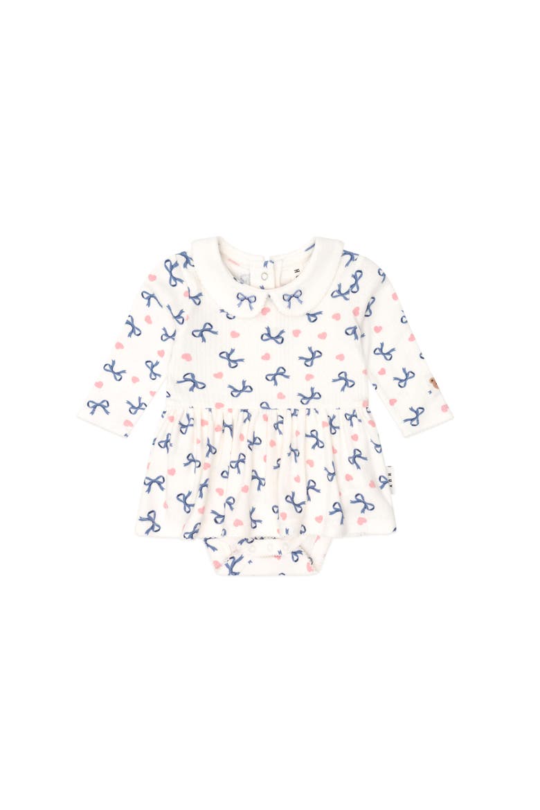 Hearts And Bows Romper, Main, color, Almond Milk
