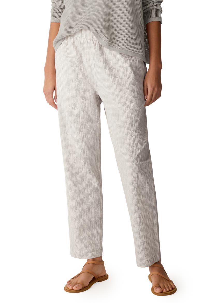 Tapered Seersucker Ankle Pants, Main, color, CHALK
