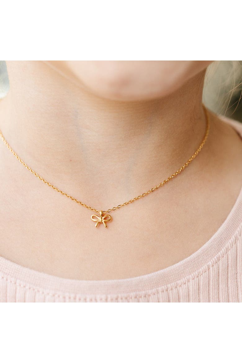 Bow Pendant Necklace, Alternate, color, Gold