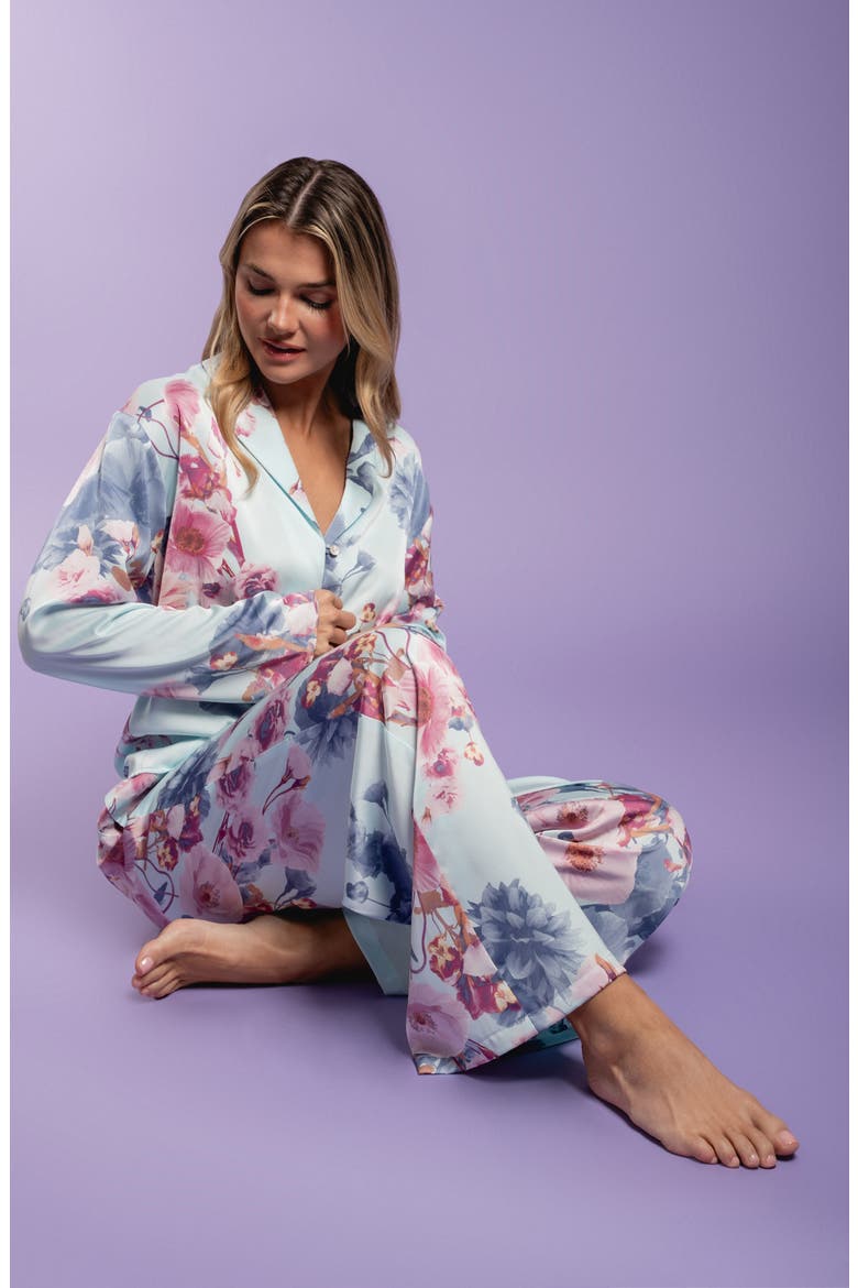 Georgia Stripe Pajamas, Alternate, color, BLUE FLORAL