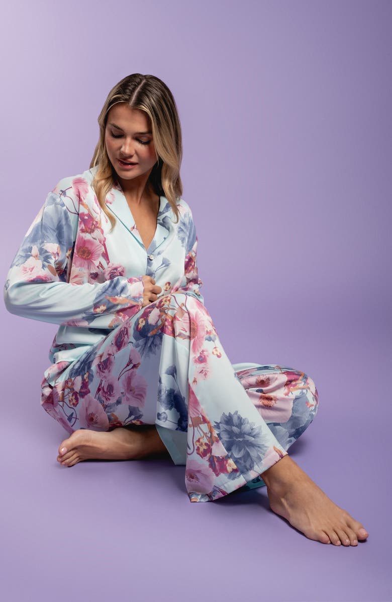 Midnight Bakery Georgia Stripe Pajamas, Alternate, color, Blue Floral