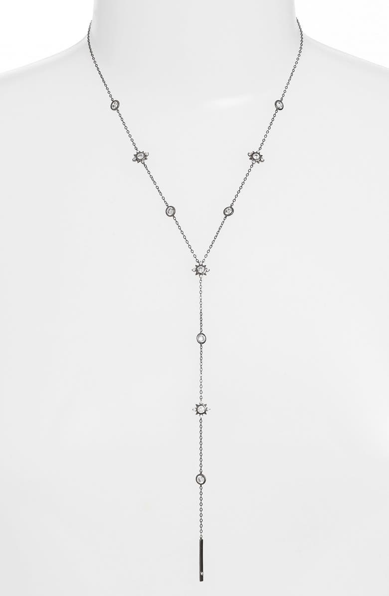 Nadri 'Liberty' Crystal Bezel Y-Necklace, Main, color, 