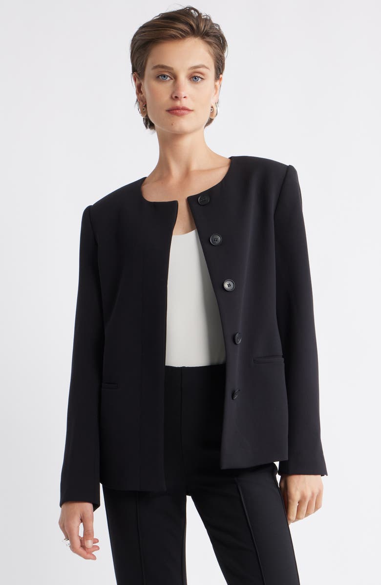 Nordstrom Collarless Twill Blazer, Alternate, color,