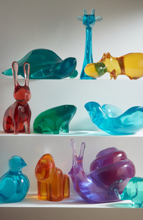 Jonathan Adler Giant Acrylic Bird Bowl In Turquoise