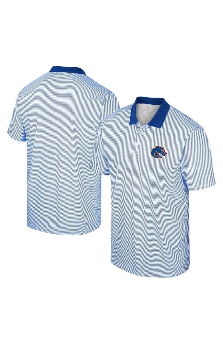 COLOSSEUM Men's Colosseum White/Royal Boise State Broncos Print Stripe Polo, Main, color, 