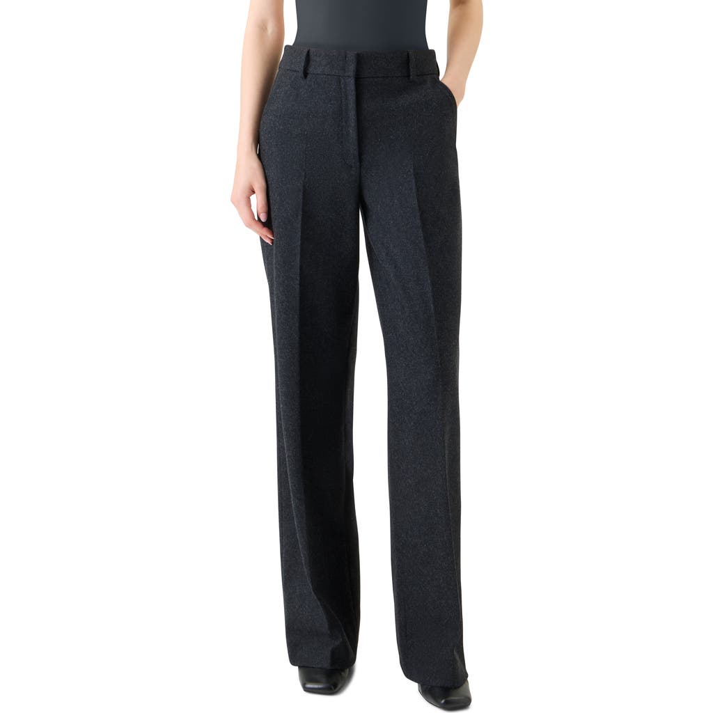Akris Punto Chiaro Wool Blend Straight Leg Pants In Gray