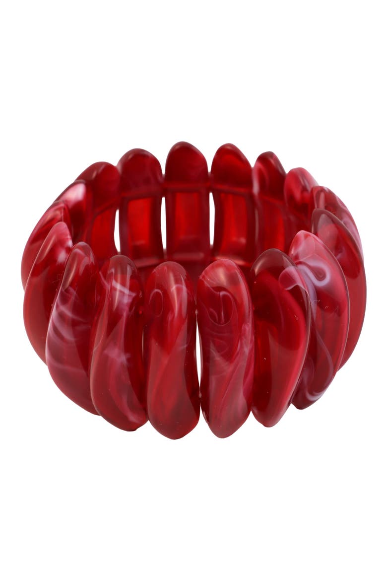 Resin Stretch Bracelet, Main, color, BURGUNDY