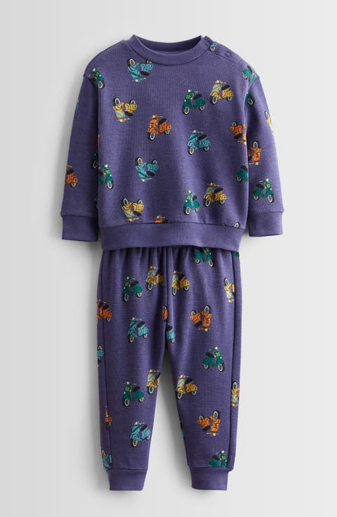 Print Fleece Sweatshirt & Joggers Set (Baby)