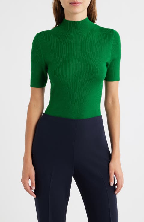 Leenda Merino Wool Mock Neck Sweater