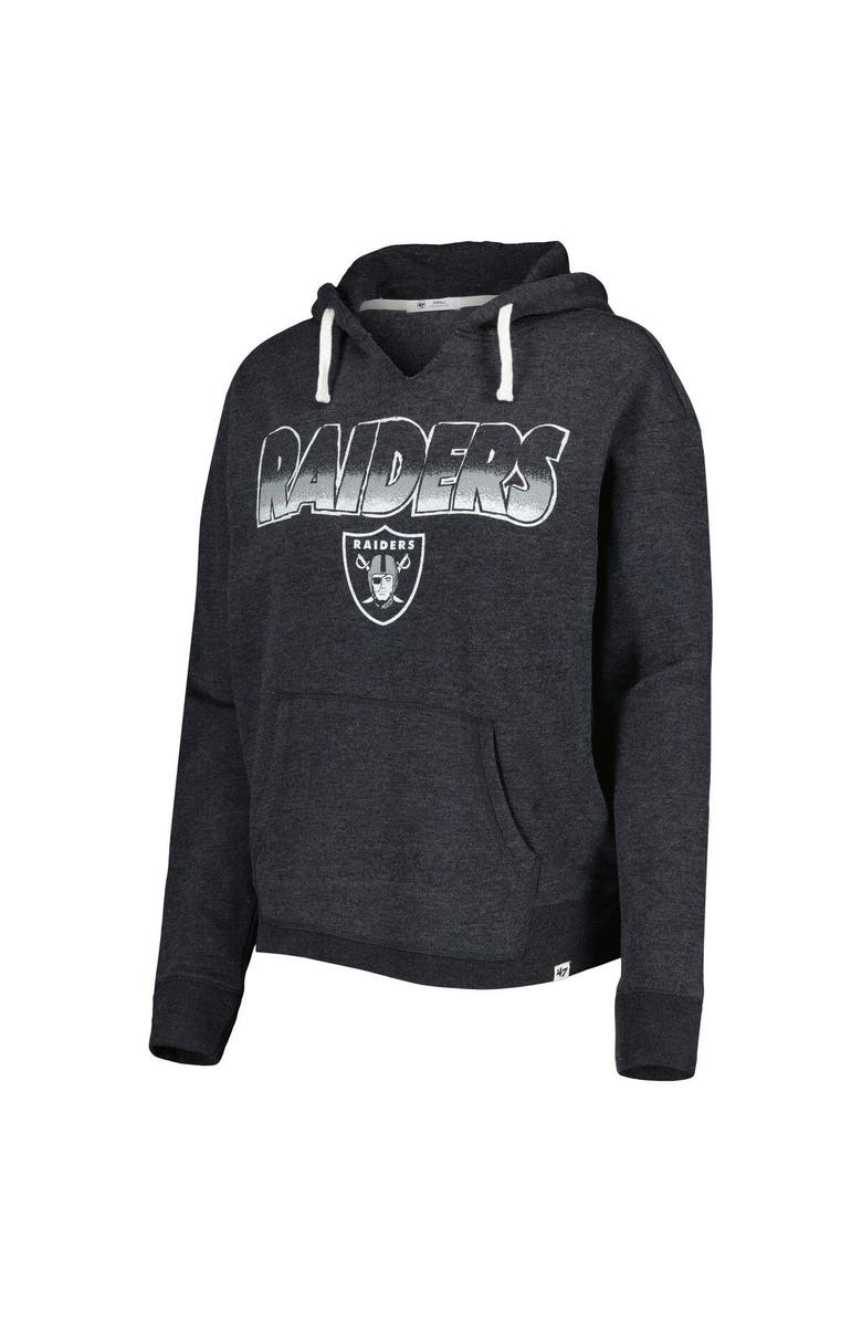 '47 Women's '47 Black Las Vegas Raiders Color Rise Kennedy Notch Neck Pullover Hoodie, Alternate, color, Black