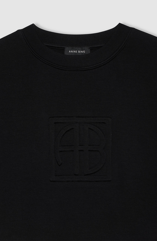 Anine Bing Alto Sweatshirt With Framed Monogram In Black