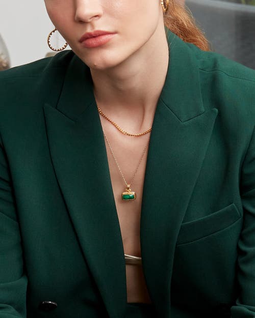 Ottoman Hands Noa Emerald Pendant Necklace In Gold