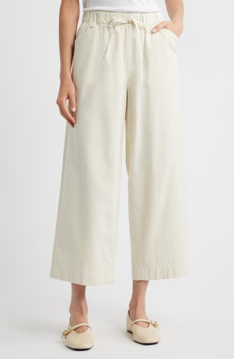 Cleo Wide Leg Cotton Drawstring Pants