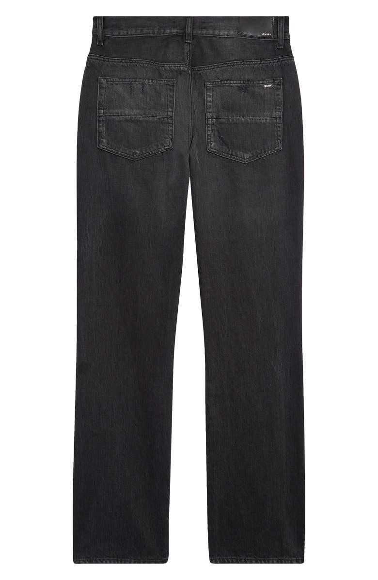 AMIRI MA Bar Logo Ripped & Repaired Straight Leg Jeans, Alternate, color,