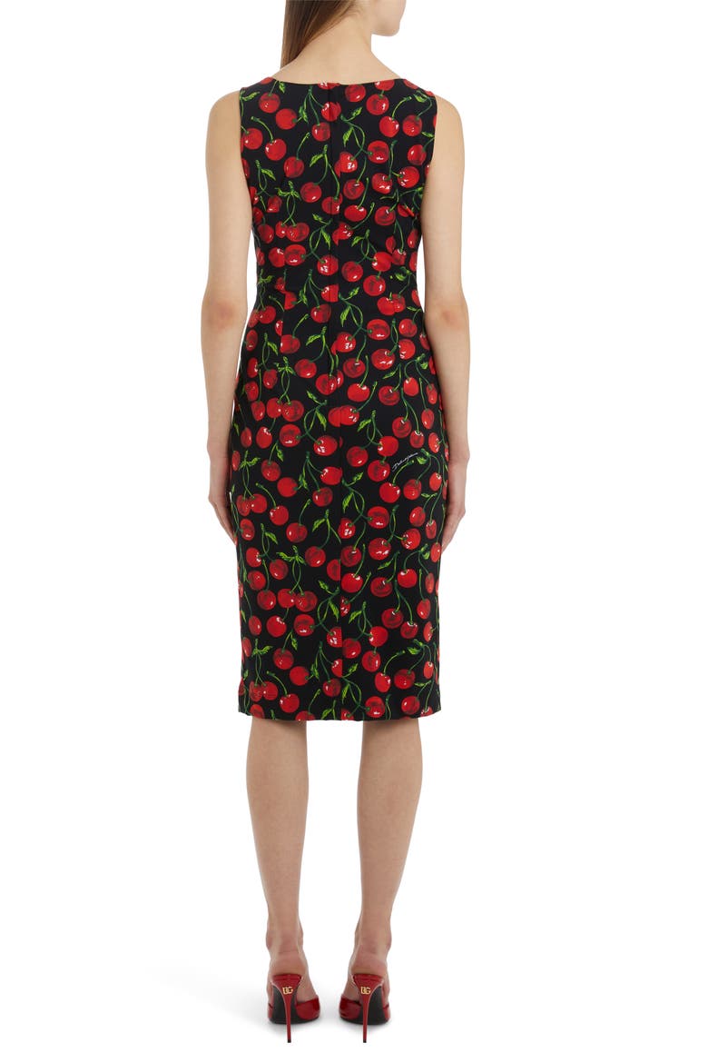 Cherry Print Dress, Alternate, color, BLACK PRINT