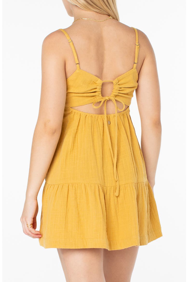 Warm Rays Cotton Minidress, Alternate, color, AMBER GOLD SOLID