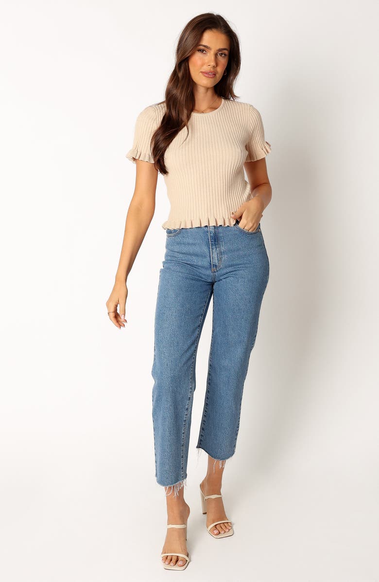 Petal & Pup Jeana Ruffle Short Sleeve Rib Top, Alternate, color,
