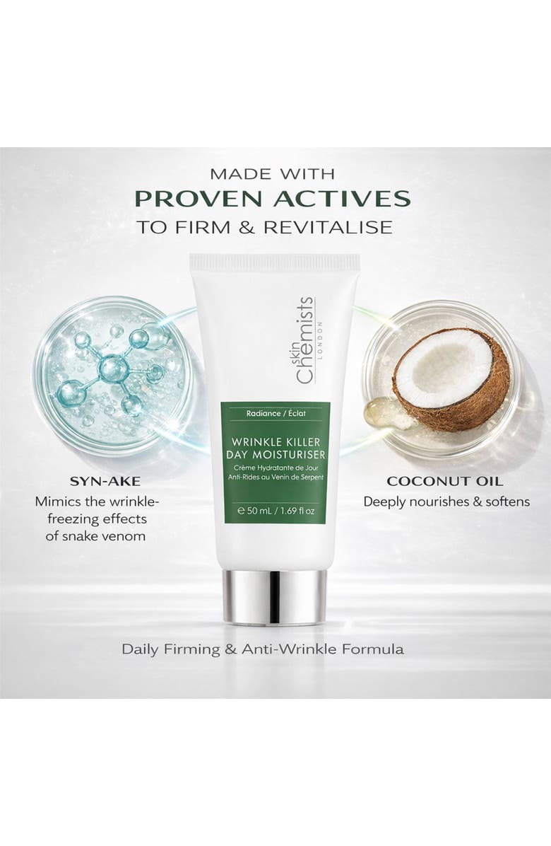 SKINCHEMISTS Wrinkle Killer Anti-Ageing Day Moisturiser 50ml, Alternate, color, White
