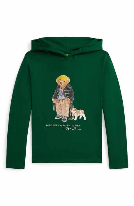 Polo Ralph Lauren Kids' Polo Bear Hooded Cotton Long Sleeve T-Shirt
