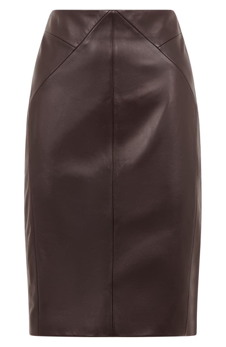 Reiss Raya Leather Pencil Skirt, Alternate, color,