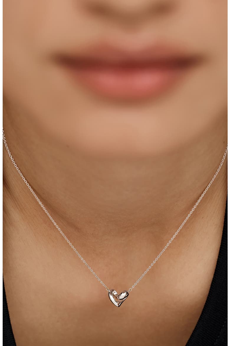 Small Infinity Heart Necklace, Alternate, color, STERLING SILVER