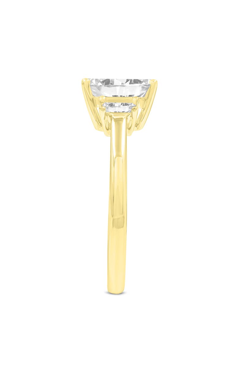 LuvMyJewelry Seraphine 14K Yellow Gold Emerald Cut Lab Grown Diamond 3 Stone Engagement Ring - 1.75 ctw, Alternate, color, 14K Yellow Gold